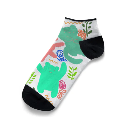 ボタニカルアニマル(グリーン) Ankle Socks