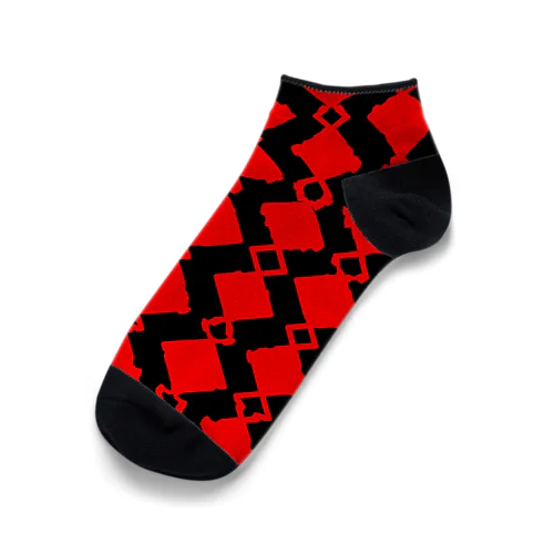 赤と黒の柄靴下２ Ankle Socks