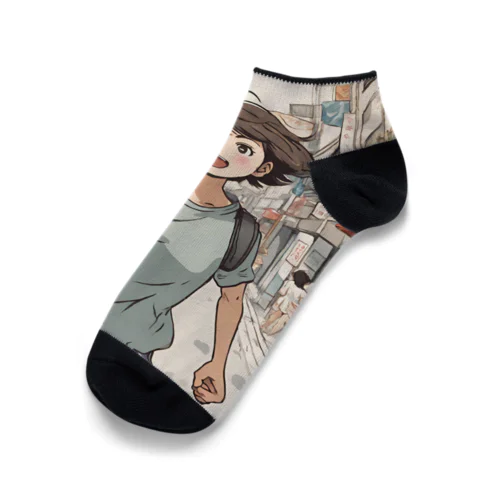 走る元気な女の子 Ankle Socks