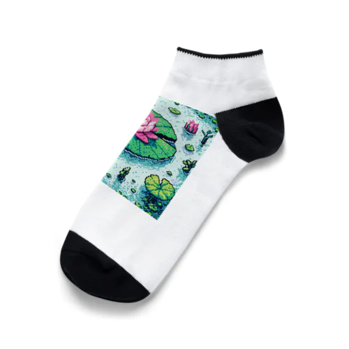 ハスの葉と花びら Ankle Socks