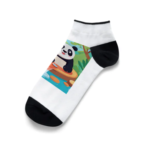 温泉を楽しむパンダイラストのグッズ Ankle Socks