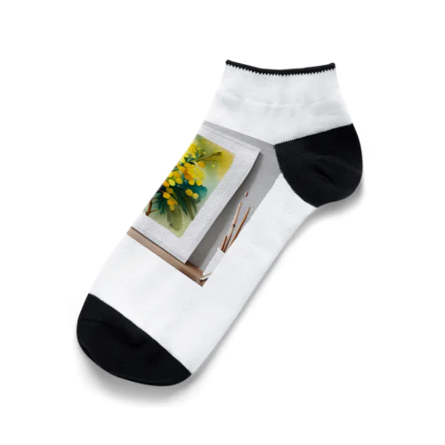 水彩グラフィックミモザTシャツ Ankle Socks