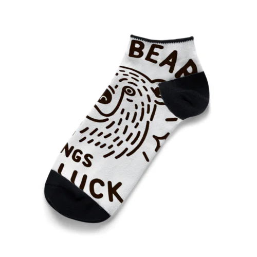 くまと文字 Ankle Socks