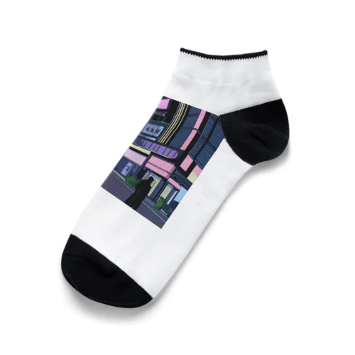 サイバーパンク風イラスト Ankle Socks