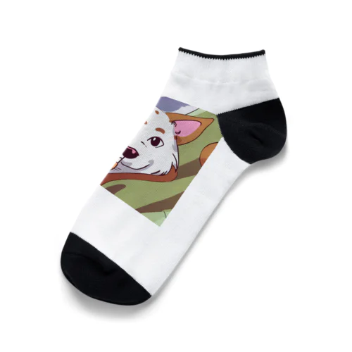 ちょーかわいい犬と猫のイラストグッズ Ankle Socks