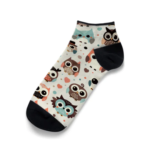 フクロウドット柄 Ankle Socks