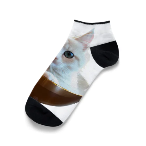 白猫カップイン Ankle Socks