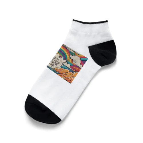 下を向いてたら虹を見つける事はできない Ankle Socks