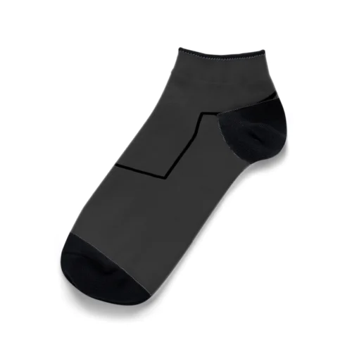 CharcoalGray BlackLineArt Ankle Socks