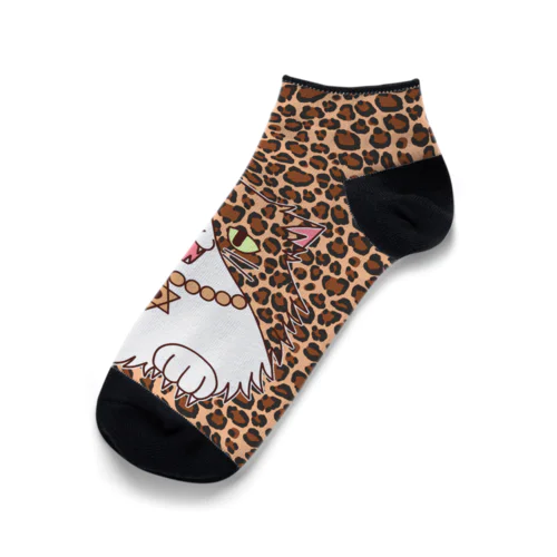 ヒョウ柄キャットウ Ankle Socks