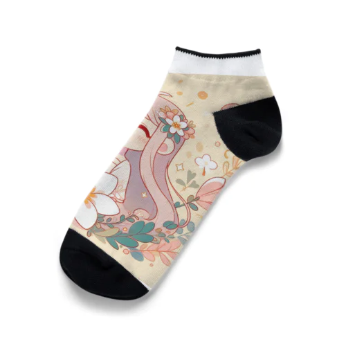 少女とお花🌸 Ankle Socks