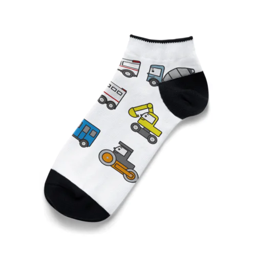 顔つき働く車 Ankle Socks