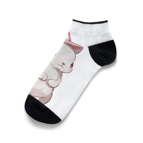 かわいいハットを被ったうさぎ Ankle Socks