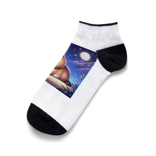 星空の下でリラックスカピバラ Ankle Socks