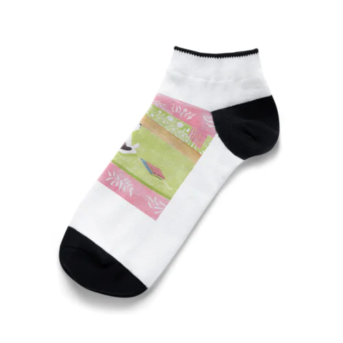 くつろぎキャットグレー Ankle Socks