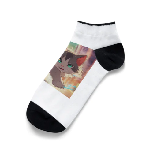 異能の力を放つ猫 Ankle Socks