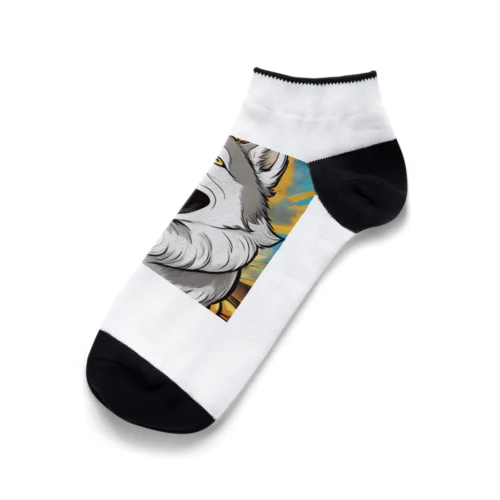 笑うハスキー犬 Ankle Socks