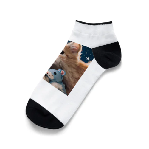 ぬいぐるみと猫ちゃんのショット Ankle Socks