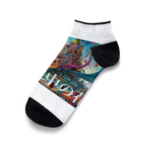 日本の言葉集　竜巻の中の花畑 Ankle Socks