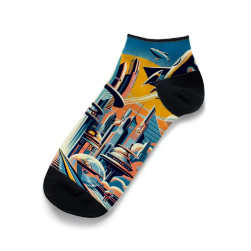 過去の未来観　retro-futurism design01 Ankle Socks