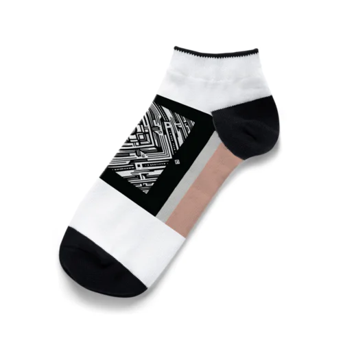 モノトーン・ゴールデンジオメトリック・アートグッズ Ankle Socks