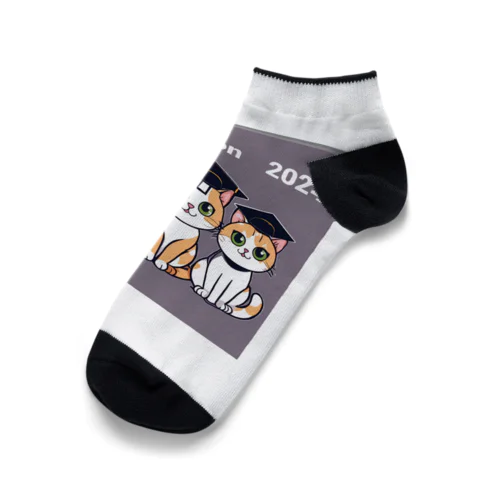 猫　卒業　2024　卒業旅行 Ankle Socks