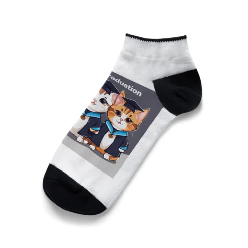 2024 卒業　卒業旅行　卒業記念　猫 Ankle Socks