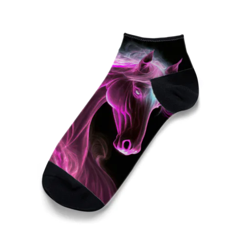 Ruby Flame Horse Ankle Socks