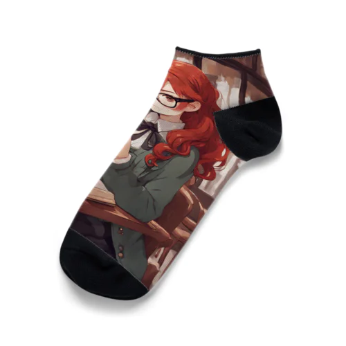 赤毛の読書メガネさん Ankle Socks