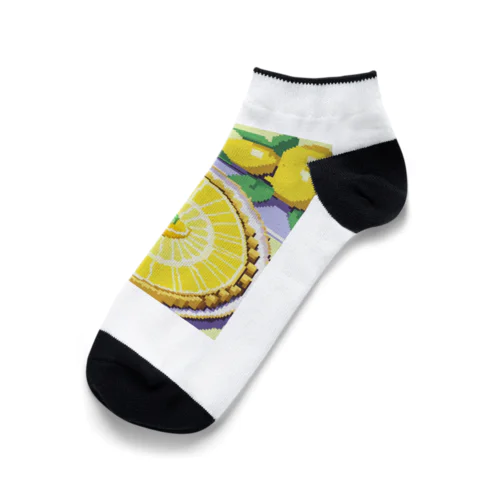 黄色いレモンタルトのような洋菓子 Ankle Socks