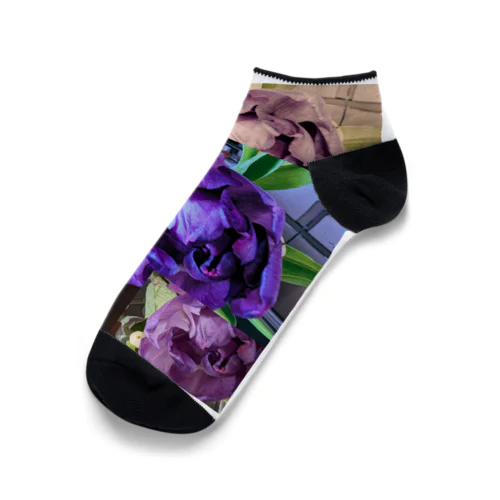 むらさき色のpurpleチューリップ Ankle Socks