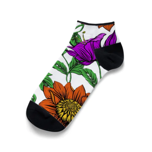 カラフルな花 Ankle Socks