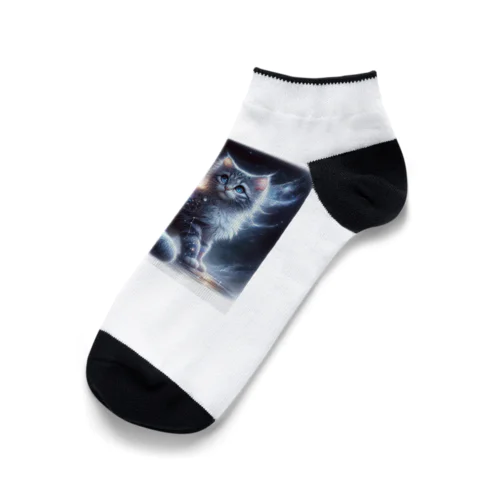 星空の舞、夜を守る猫 Ankle Socks