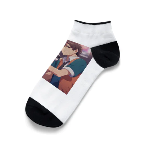 珍しい友情！可愛らしい少年とワンちゃん Ankle Socks