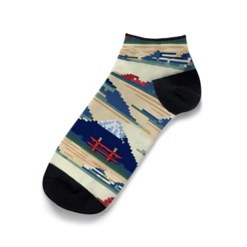 富士山ピクセルアート Ankle Socks