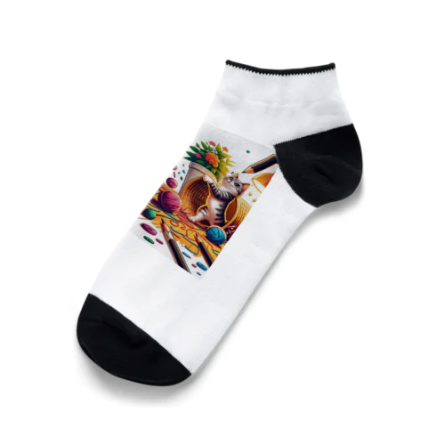 Create_an_illustration_of_a_mischievous_cat_gettin_mischievous_cat Ankle Socks