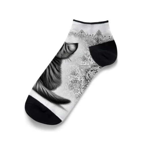 Back-raised Dream Cat 3 Ankle Socks