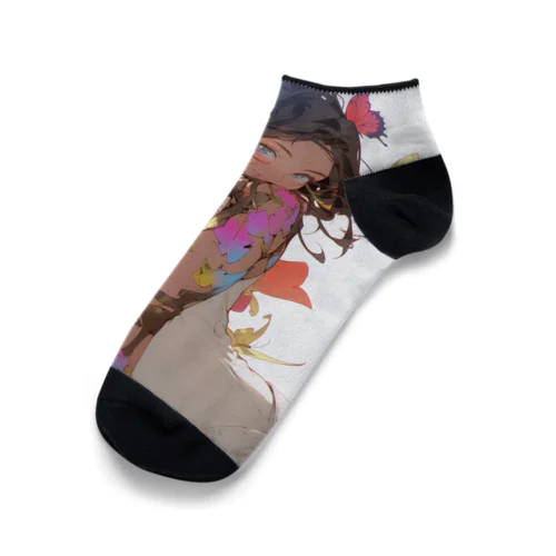 女と蝶　なでしこ1478 Ankle Socks