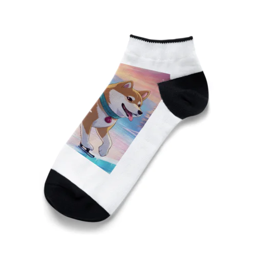 アイススケートする柴犬 Ankle Socks