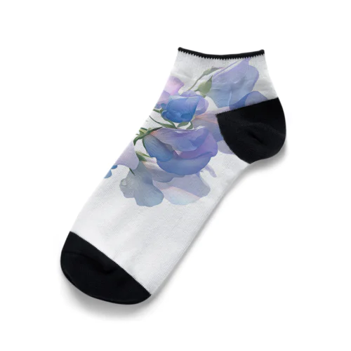 ブルーパプルの色のスイトピー　なでしこ1478 Ankle Socks