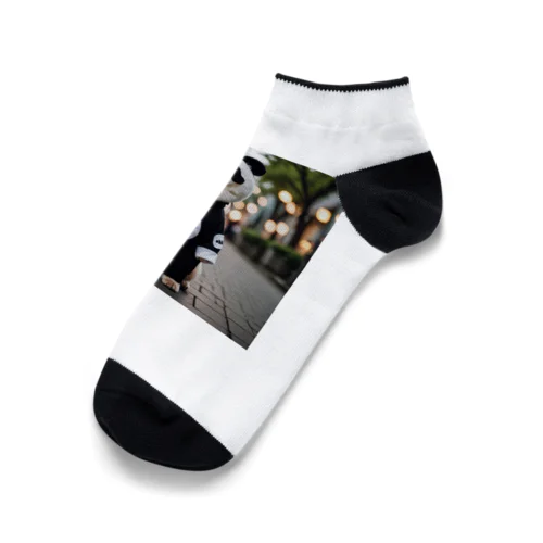 パンダの着ぐるみを着た犬 Ankle Socks