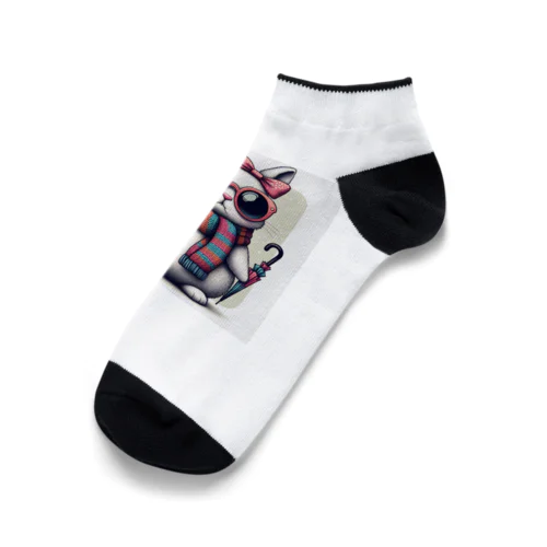 ふわふわうさぎがオシャレを楽しむうさぎ Ankle Socks