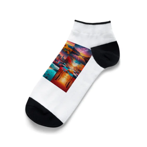 カラフル背景 Ankle Socks