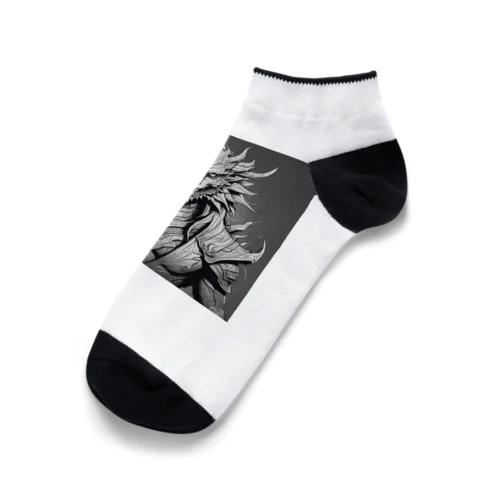 ドラゴン 鉛筆画03 Ankle Socks