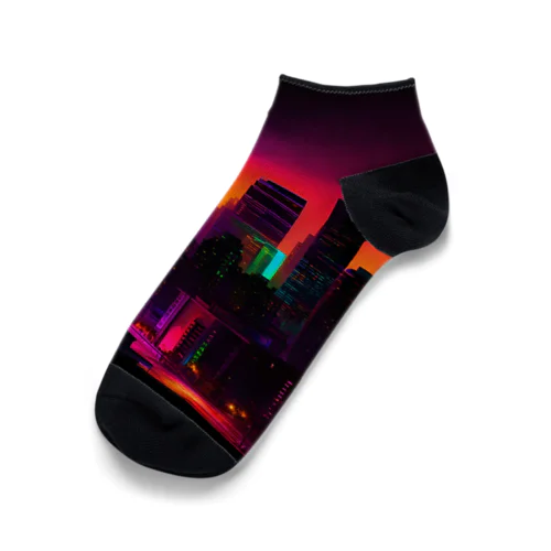 ネオンカラーで輝く都市2 Ankle Socks