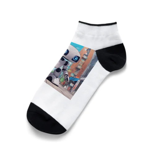 可愛いロボットのイラストグッズ Ankle Socks