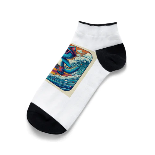 猫サーファーたま Ankle Socks