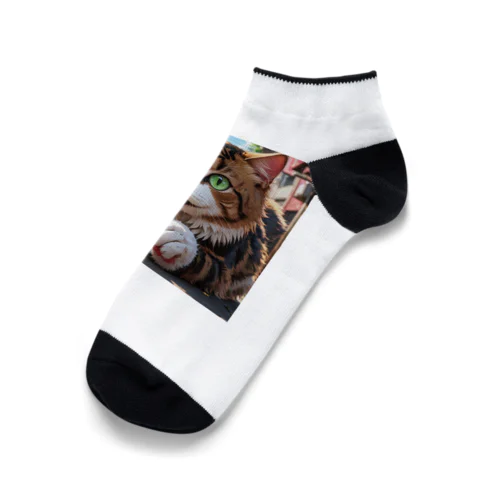 何かしようとしてる猫 Ankle Socks