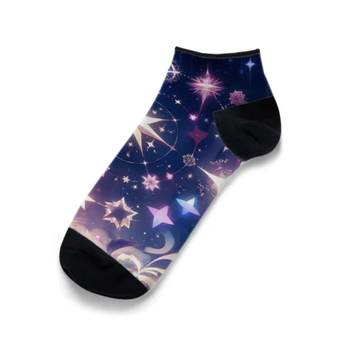 夢かわ系×総柄×星柄 Ankle Socks