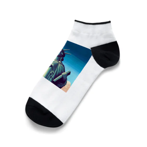 自由の女神像（pixel art） Ankle Socks